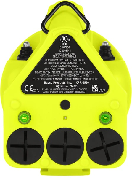 Nightstick, VIRIBUS 80 Intrinsically Safe Dual-Light Lantern - Li-Ion, Lime Green - UL913 / ATEX Zone 0, 5580G