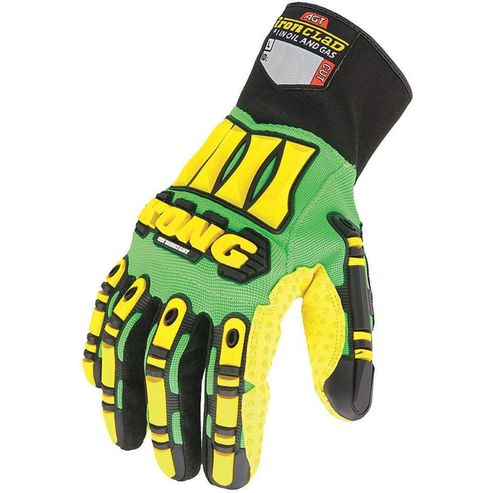 Ironclad, SDXC Cut Resistant, Impact Work Gloves, PVC/PU Dot Leather Palm, EN 3X44CP