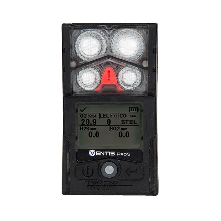 Industrial Scientific, K1234100211, VENTIS Pro5, Diffusion, LEL, O2, H2S, CO, Colour: Black