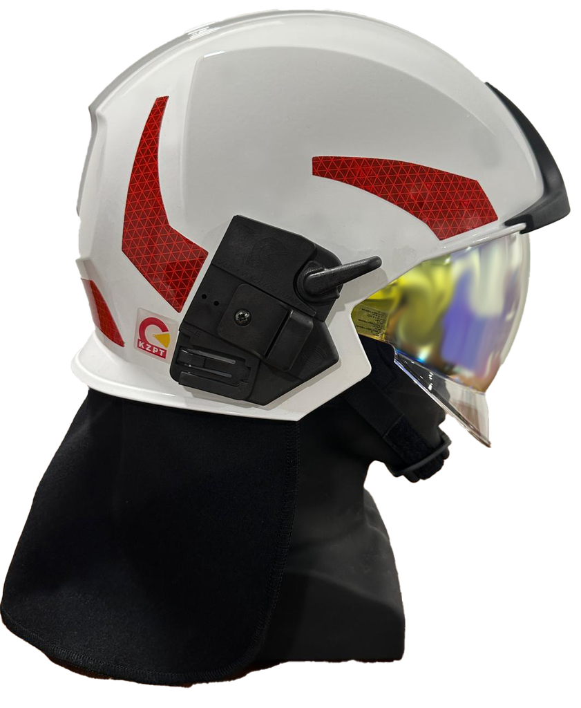 Brandbull, Vulcan Neo, Fire Helmet, White with Red Reflective