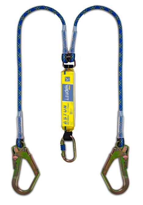 Irudek, Astun 363, Double Connecting Lanyard, Energy Absorber, Rope Sling, Scaffold Hook, 140CM