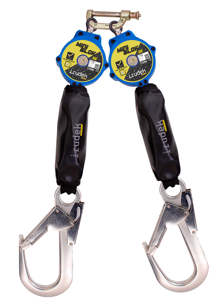 Irudek, Twinblok SE-H, Self-Retracting Lifeline, Twin Leg, Energy Absorber, Scaffold Hooks, 2 Meters