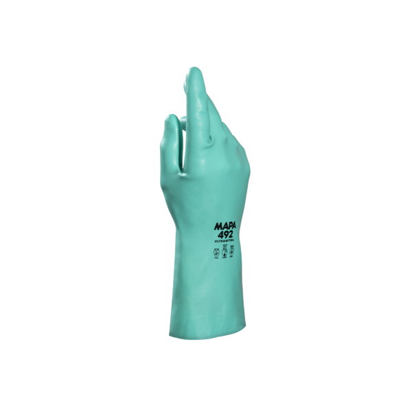 Mapa Professional, Ultranitril 492, Chemical Gloves, Nitrile, Green, 32cm
