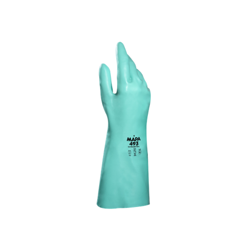 Mapa Professional, Ultranitril 493, Chemical Gloves, Nitrile, Green, 39cm